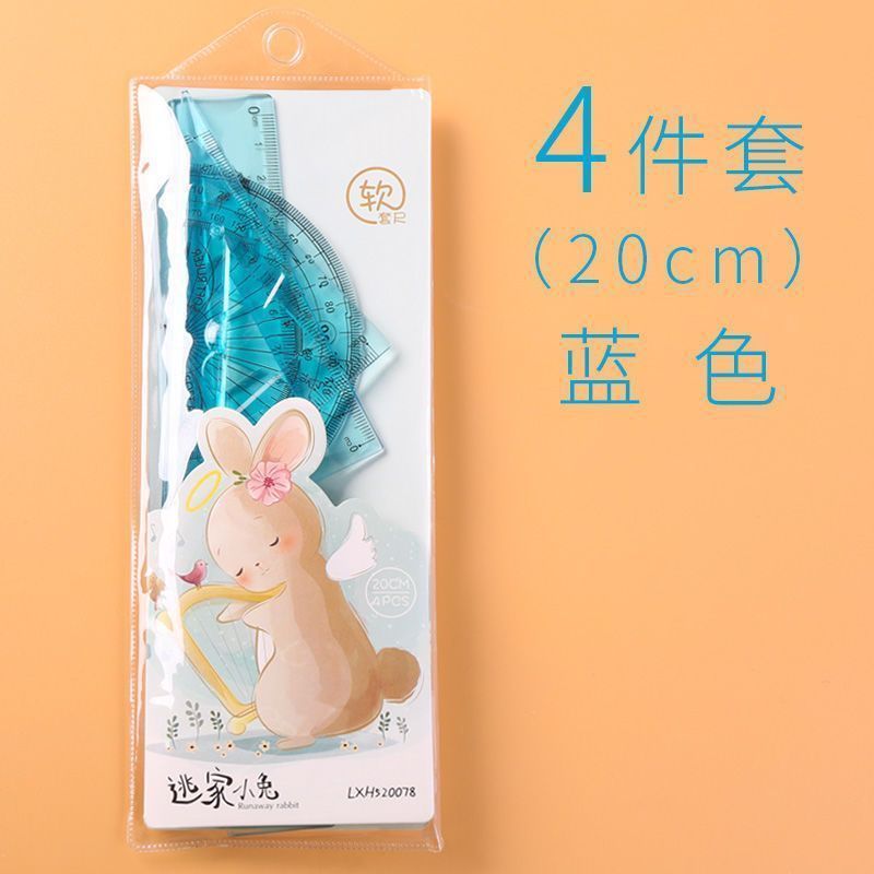 Regla blanda 4 piezas de papelería 15 / 20cm no lastiman las manos regla recta ángulo regla blanda no lastiman las manos