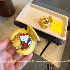 【oh oh】小鸡黄可爱Kitty夹子简约南瓜夹马尾抓夹小清新卡通发夹
