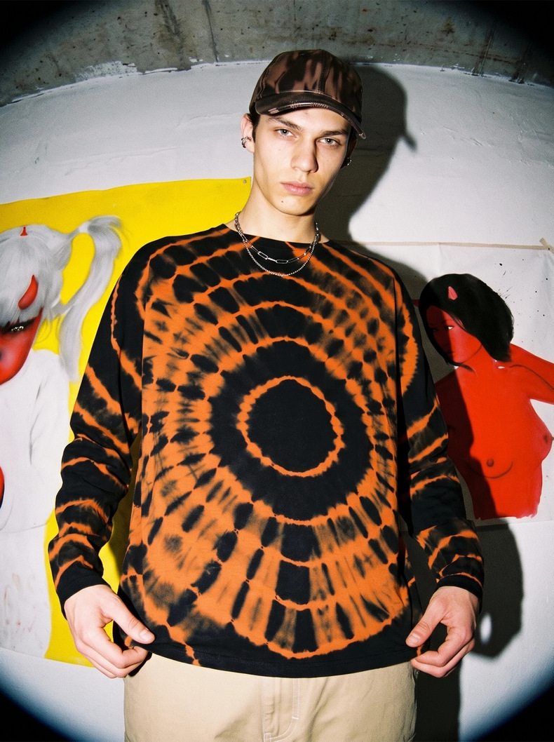 Inflation Tie-Dye Crewneck Long-Sleeve Tee