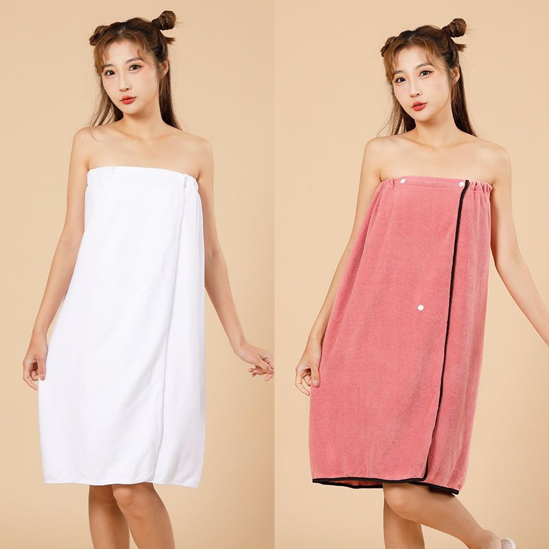 뷰티 살롱을위한 목욕 스커트 착용 가능한 여성 목욕 타월 가슴 랩 목욕 가운 두꺼운 한국식 면 부드러운 가정 강한 흡수성 빠른 건조