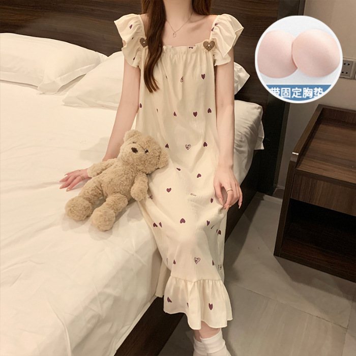 Z051# vestido de dormir - con cojín de pecho