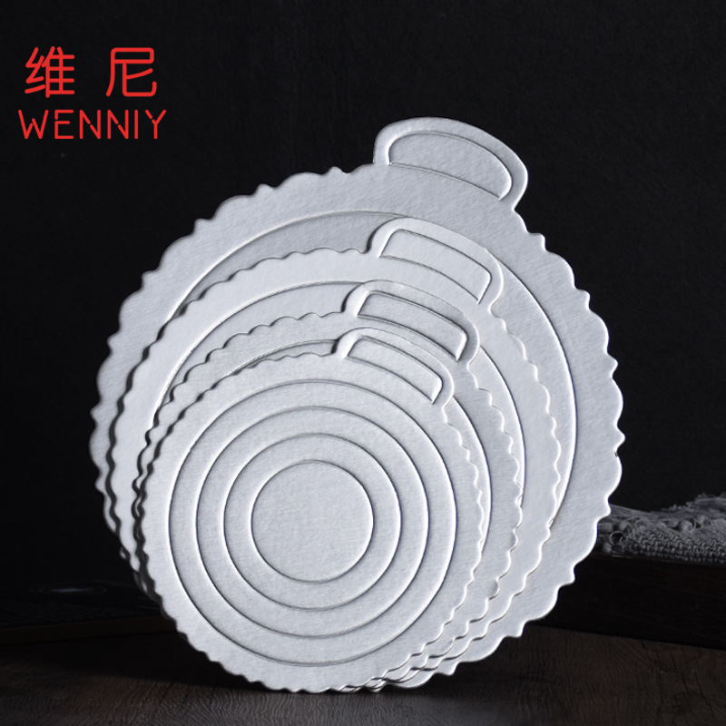 Pooh hornear engrosada ronda de plata tarjeta pad base de la torta 4/6/8/10 pulgadas grado alimenticio mousse titular de la tarjeta al por mayor