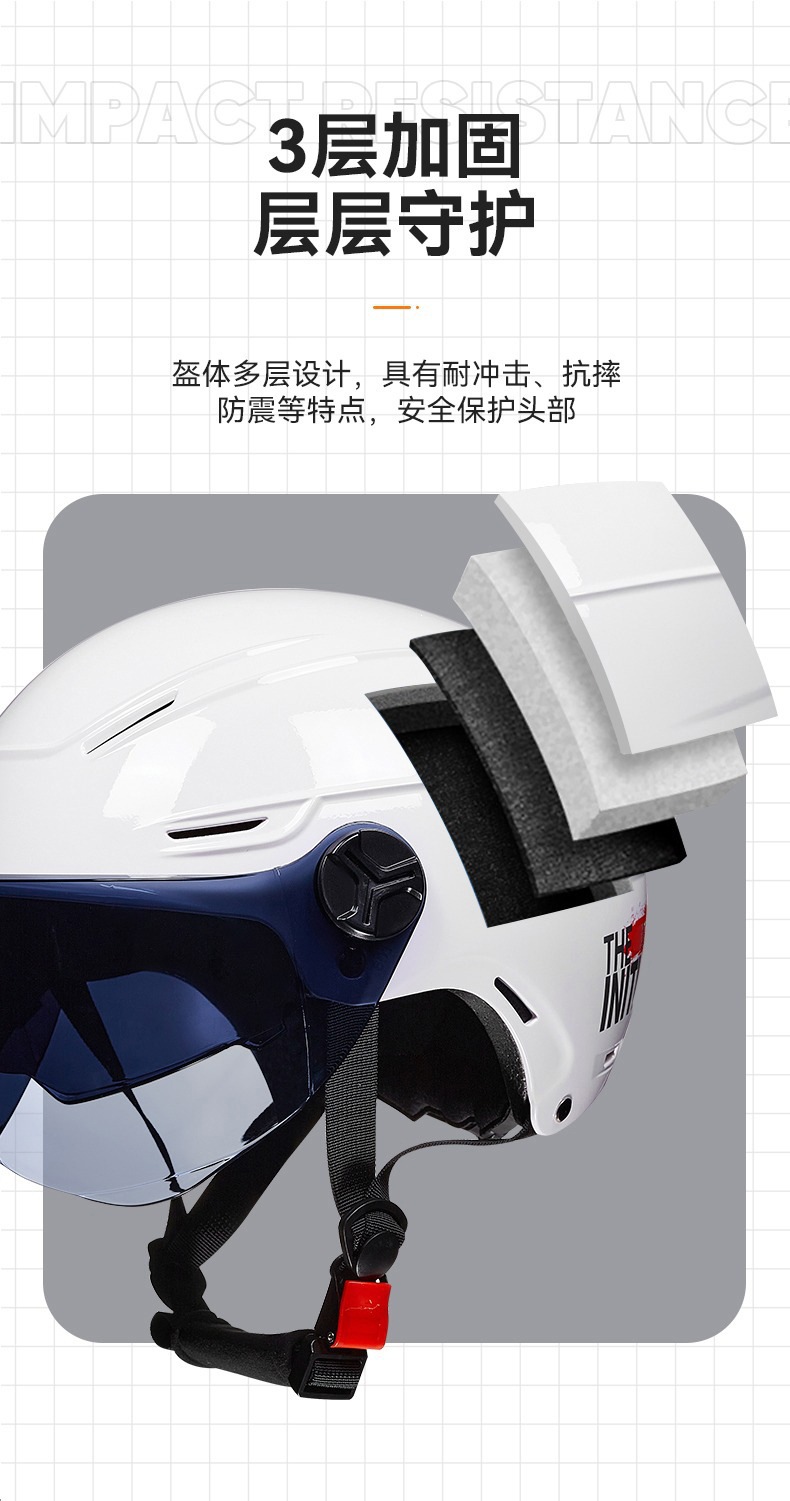 3C Certified Mustang-Style Motorcycle Large Helmet, New National Standard, Unisex Electric Vehicle Summer Safety Helmet