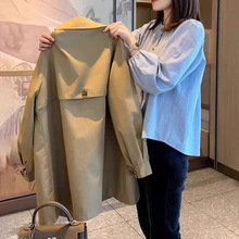 欧货早秋季女款2025新款小个子中长款卡其色风衣外套防风上衣冬季