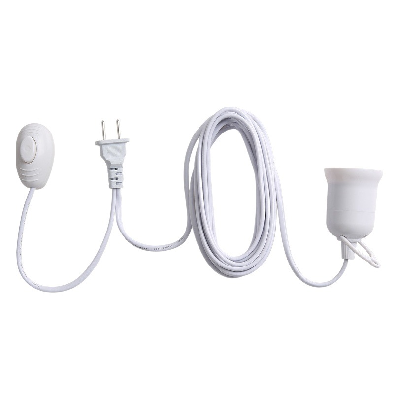 Bombilla enchufable con cable, lámpara de bajo consumo con enchufe e interruptor, bombilla colgante con rosca.