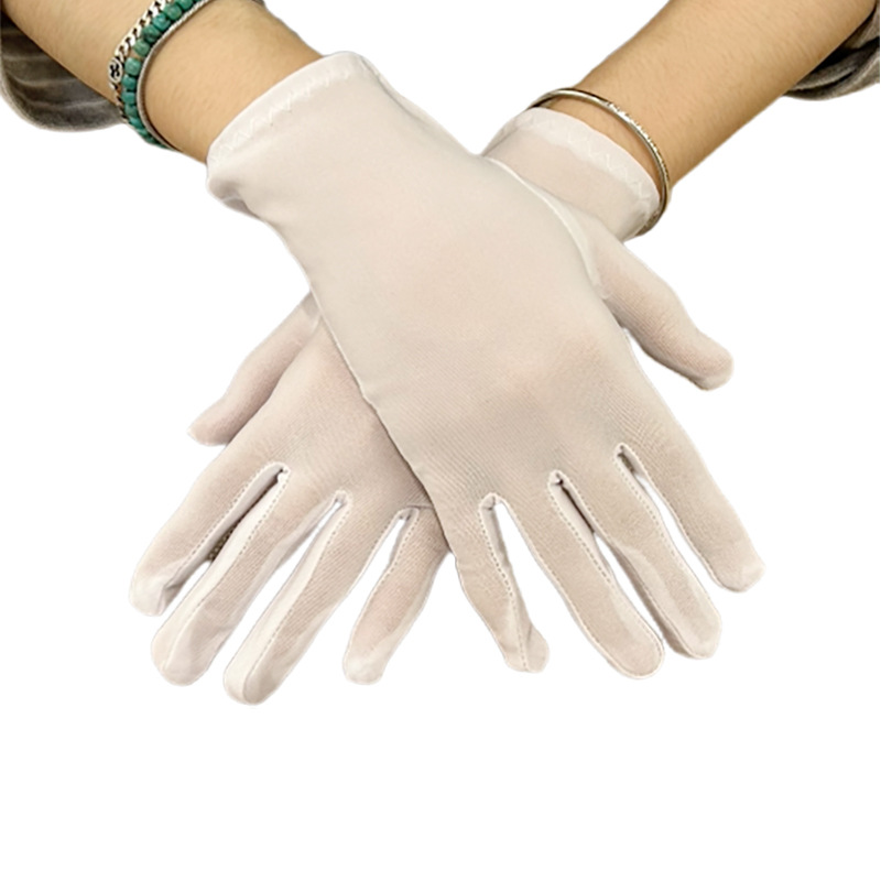 Guantes cortos de seda de leche, accesorios de vestir, guantes de etiqueta, imprescindibles para salir en verano