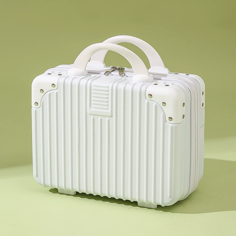 Mini Makeup Suitcase, 14-inch Portable Storage Box, Hard-shell Organizer with Password Lock