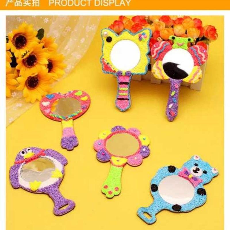 Madera pequeño espejo blanco embrión hecho a mano DIY molde de madera copo de nieve barro ultra-luz espejo hecho a mano