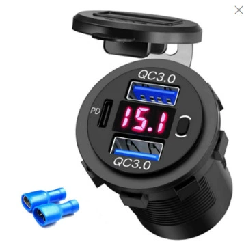 Car Charger with Fast Mobil şarj cihazları - red-light