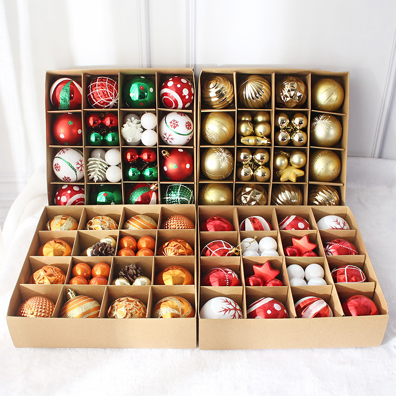 クリスマスボールのストラップはギフトボックスのクリスマス装飾品をたくさん包んでクリスマスツリーを飾ってボールを掛けて異形ボールを飾って44個|undefined