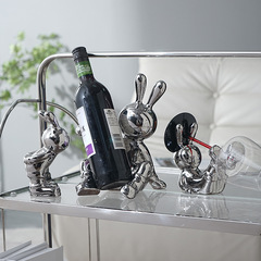 Light Luxury High-End Rabbit Red Wine Rack, Wine Cabinet Home Decor, Living Room Buffet Cabinet Ornament Craftsmanship Moving Gift