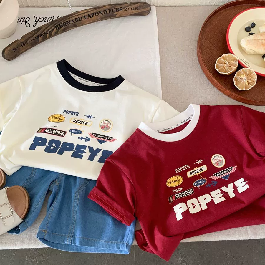 Summer children's cotton cute short sleeve T-shirt for boys for leisure