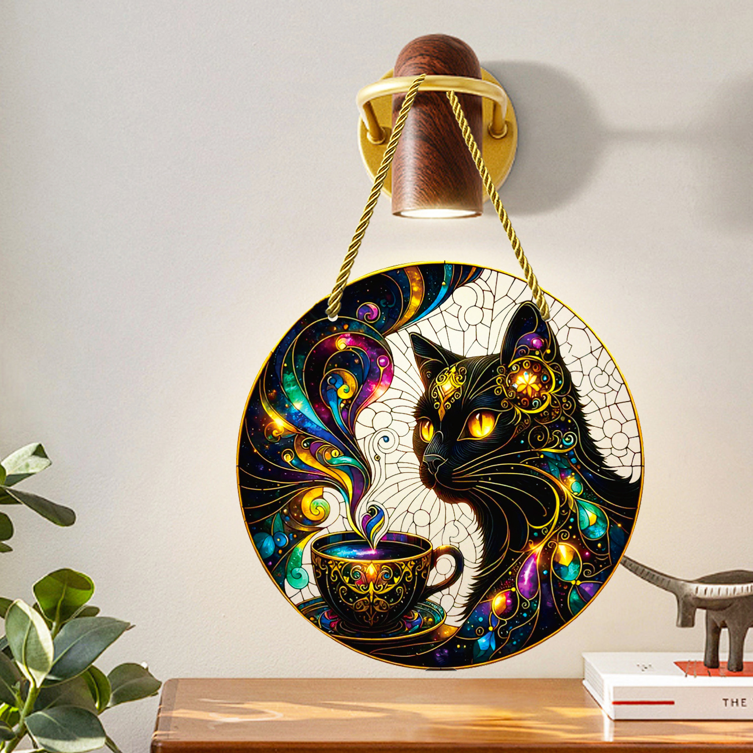 70g Weight pendant Home Textiles & Decor Type 1 Piece Quantity Indoor, Daily Occasion Acrylic Material Halloween Festival Moon, Cat Pattern Cute Style Handmade Craft Halloween Cute Moon Cat Acrylic Pendant 5