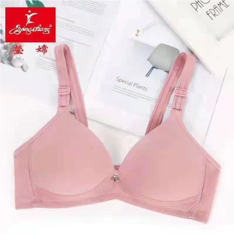 Yingqi factory wholesale New 497 glossy cheap bra thin wireless middle-aged women's mother underwear