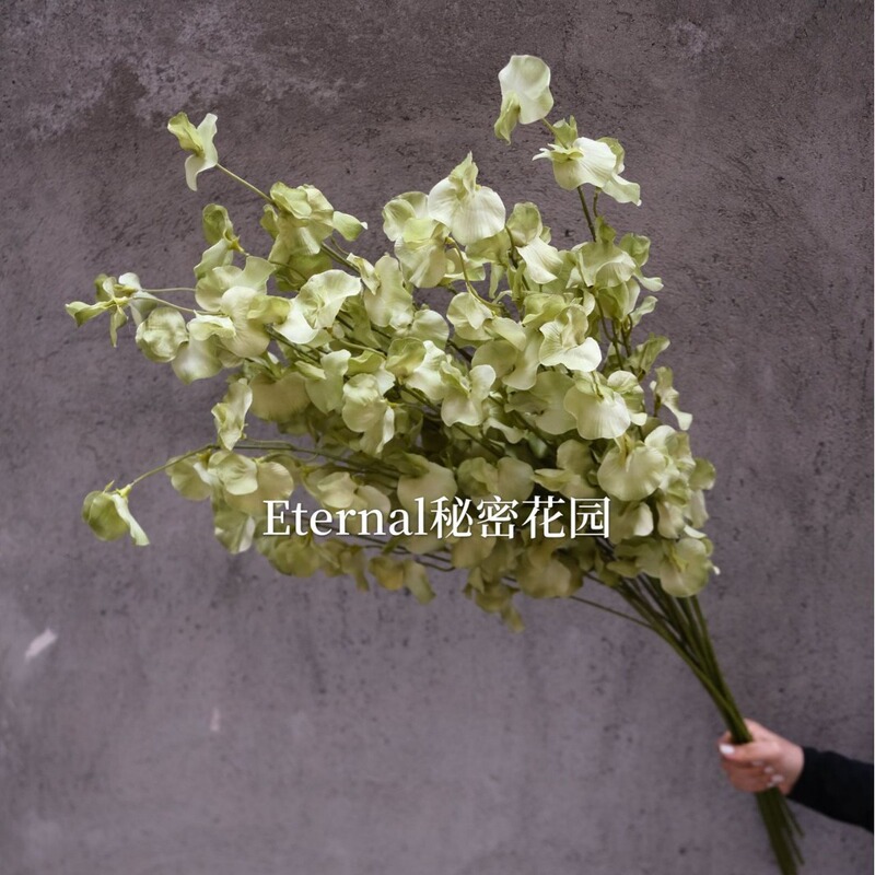 Simulation flower pea flower line sweet pea Nordic home silk flower wedding road flower row cross-border wholesale