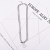 Tide, lightening hair dye stainless steel, necklace with letters, chain for key bag , accessory hip-hop style