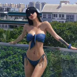 日韩新款温泉度假分体泳衣裹胸分体泳衣紧身性感露背女神范高级感
