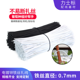 Kt Black and White Electro-Galvanized Iron Wire Tie Round Flat Garden Tie Wire Grape Vine Branch Tie Wire Tag Tie Branch Bag