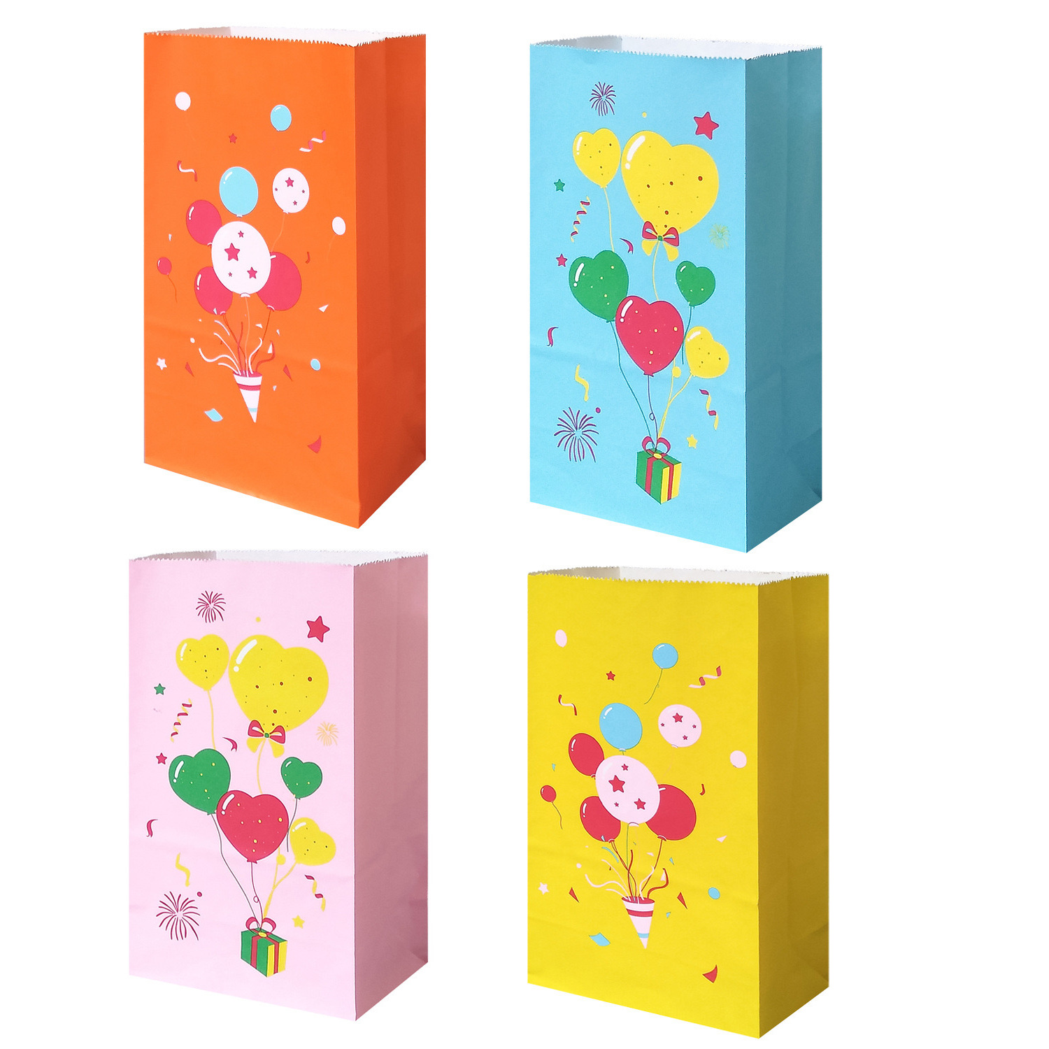 现货供应50个一包牛皮纸气球节日糖果聚会纸袋party bags亚马逊