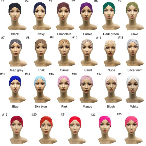Cross-border Amazon high-quality modal elastic bottoming hat Indian hat forehead cross turban hat one piece drop shipping