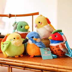 多愛正規版小鳥ぬいぐるみペンダント鳥の巣シミュレーション飛鳥シリーズ置物スズメ人形バッグ装飾品