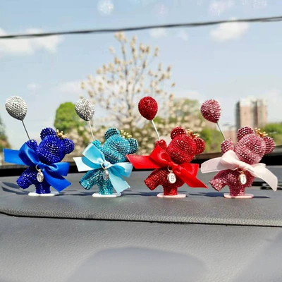 Car ornaments — Korean Style Bear Holding Balloon