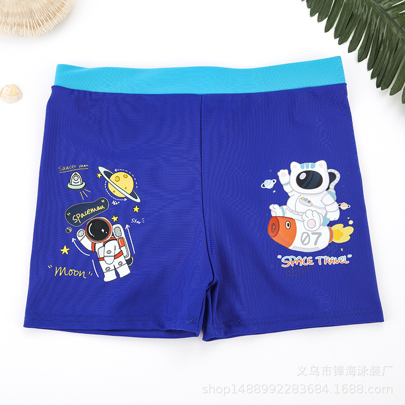 Children's swimming trunks boxer cute dinosaur lining elastic comfortable drawstring beach swimming pool quick-drying swimming trunks
