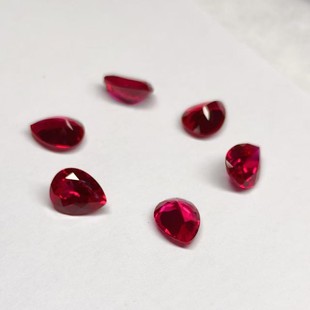 Wuzhou Synthetic Red Corundum | Various Shapes | Artificial Colored Gemstone Pigeon Blood Red Ruby Loose Stone Wholesale