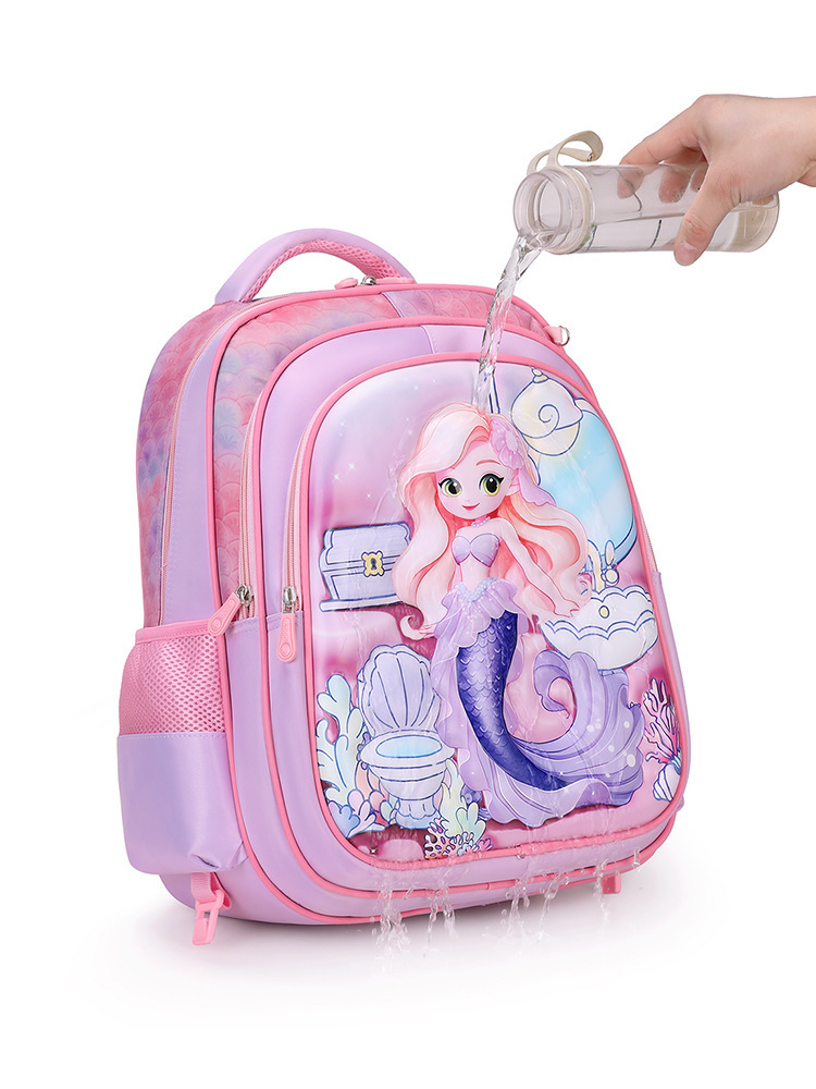 Fábrica en stock de nuevos estudiantes de cuero cóncavo tirón mochila 3 ~ 6 grados de dibujos animados niños tres piezas conjunto de mochila