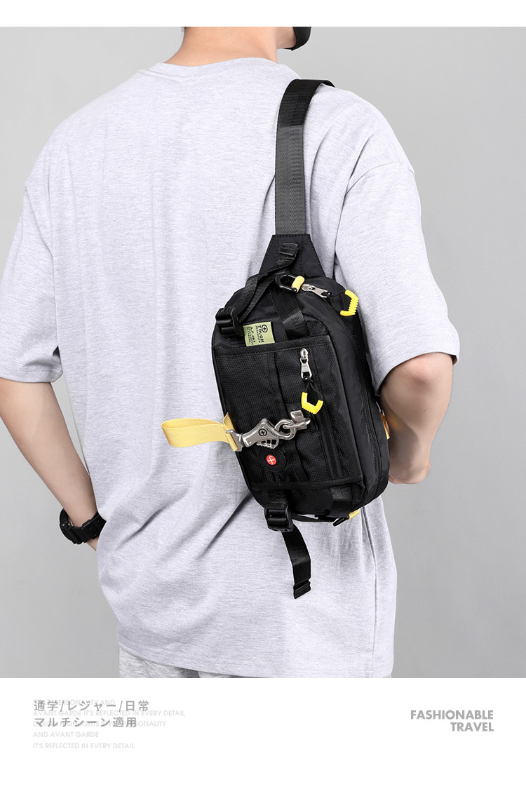 New cross-border large-capacity men's chest bag, outdoor single-shoulder bag, sports phone bag, multi-functional crossbody chest bag undefined