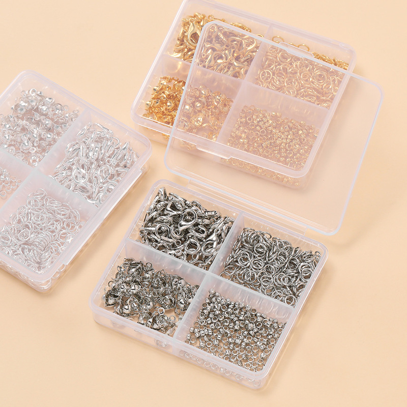 Double cell buckle positioning bead lobster buckle single ring combination suit DI necklace bracelet beaded material bag accessories wholesale Double cell buckle positioning bead lobster buckle single ring combination suit DI necklace bracelet beaded material bag accessories wholesale