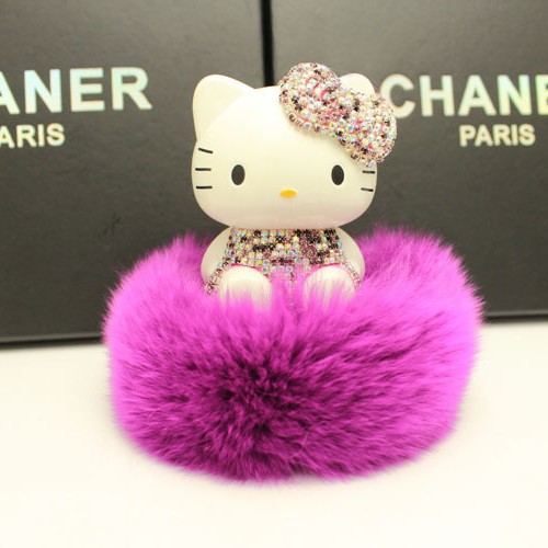 Katie asiento de perfume de coche KT gato con incrustaciones de diamantes adornos de coche piel de conejo rex diamante perfume diamante al por mayor rosa