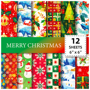 12 sheets of Christmas material paper Amazon best selling snowman garland cut this background paper decorative base material paper