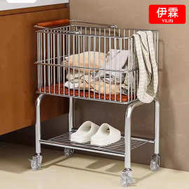 厂家定制中古风ins风高颜值可移动杂物收纳家用浴室卫生间脏衣篓