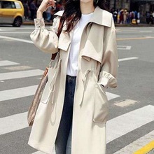 春秋外套女2025新款韩版时尚薄款英伦风大衣收腰显瘦中长款女风衣
