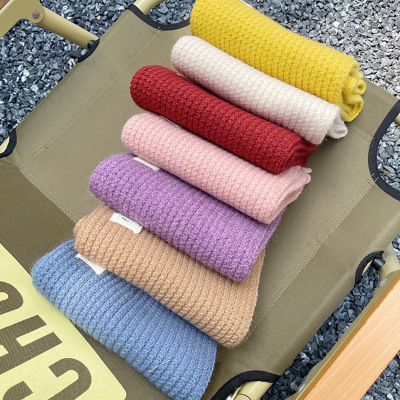 thickening Wool paragraph Autumn and winter children scarf Versatile Solid Simplicity men and women Shawl knitting baby Collar wholesale