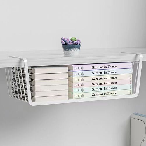 Kitchen punch-free iron storage rack hanging basket wardrobe storage rack lower partition layered storage rack hanging basket storage basket