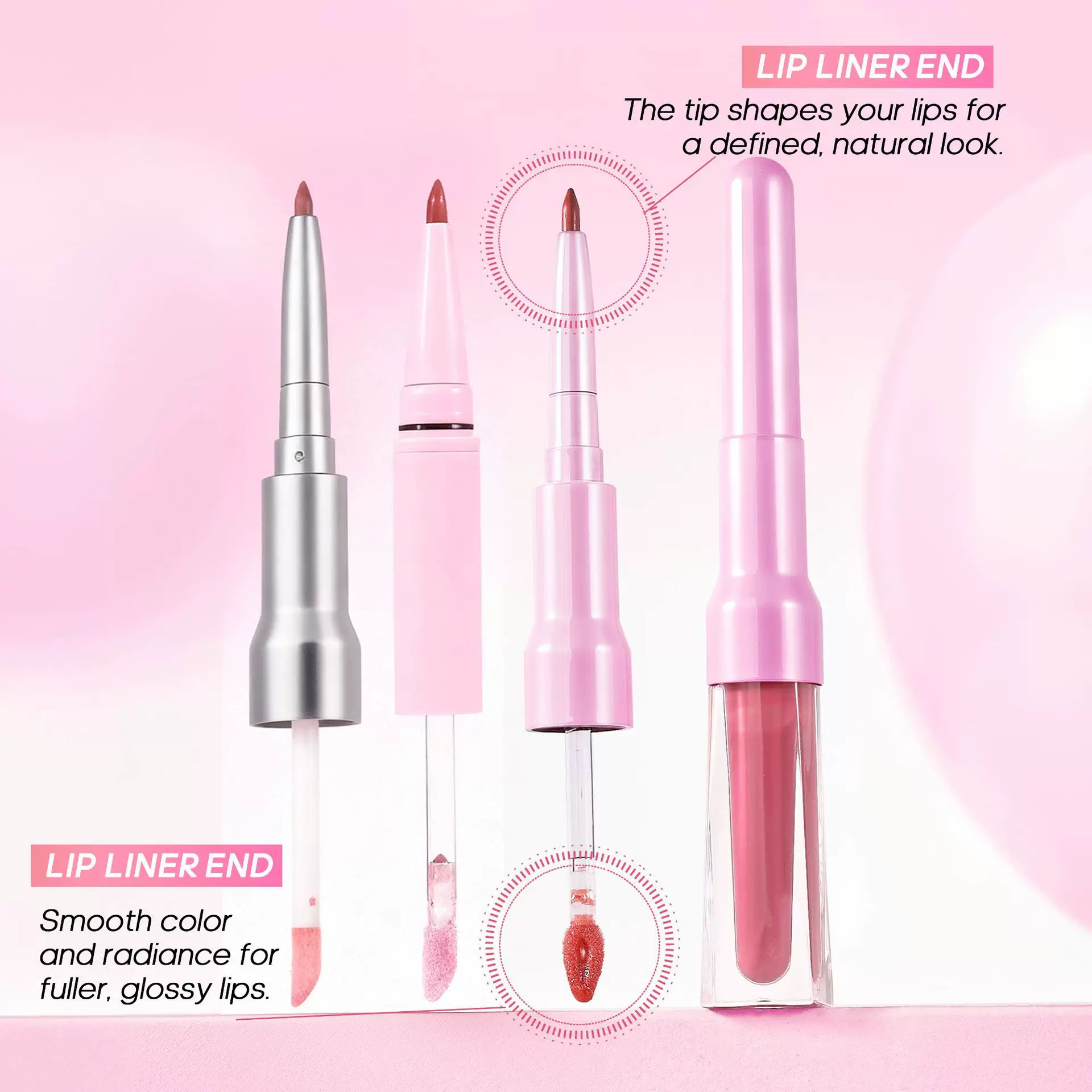 双头唇线笔&唇彩唇釉定制 OEM/ODM 可定制贴牌LOGO