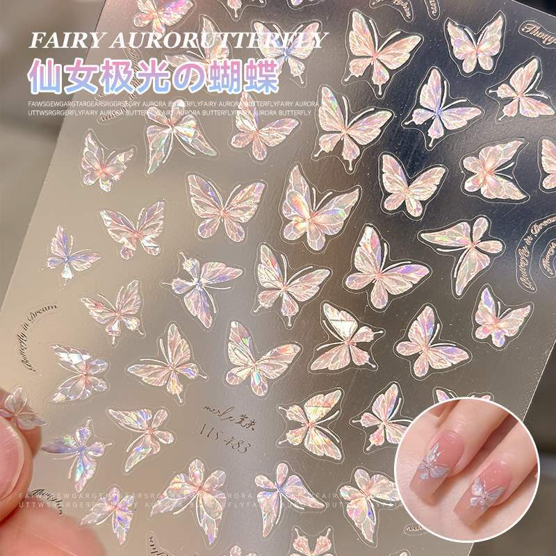 nail stickers with butterfly
