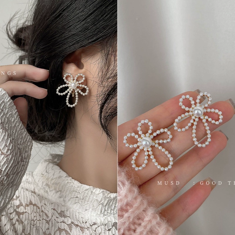 Серьги, серебряные иглы, стиль Шанель, серебро 925 пробы, легкий роскошный стиль, высококачественный стиль