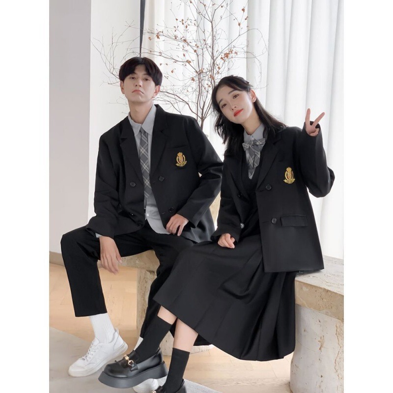 春秋学院风JK制服长裙大合唱演出服套装高中学生校服班服西装外套|undefined