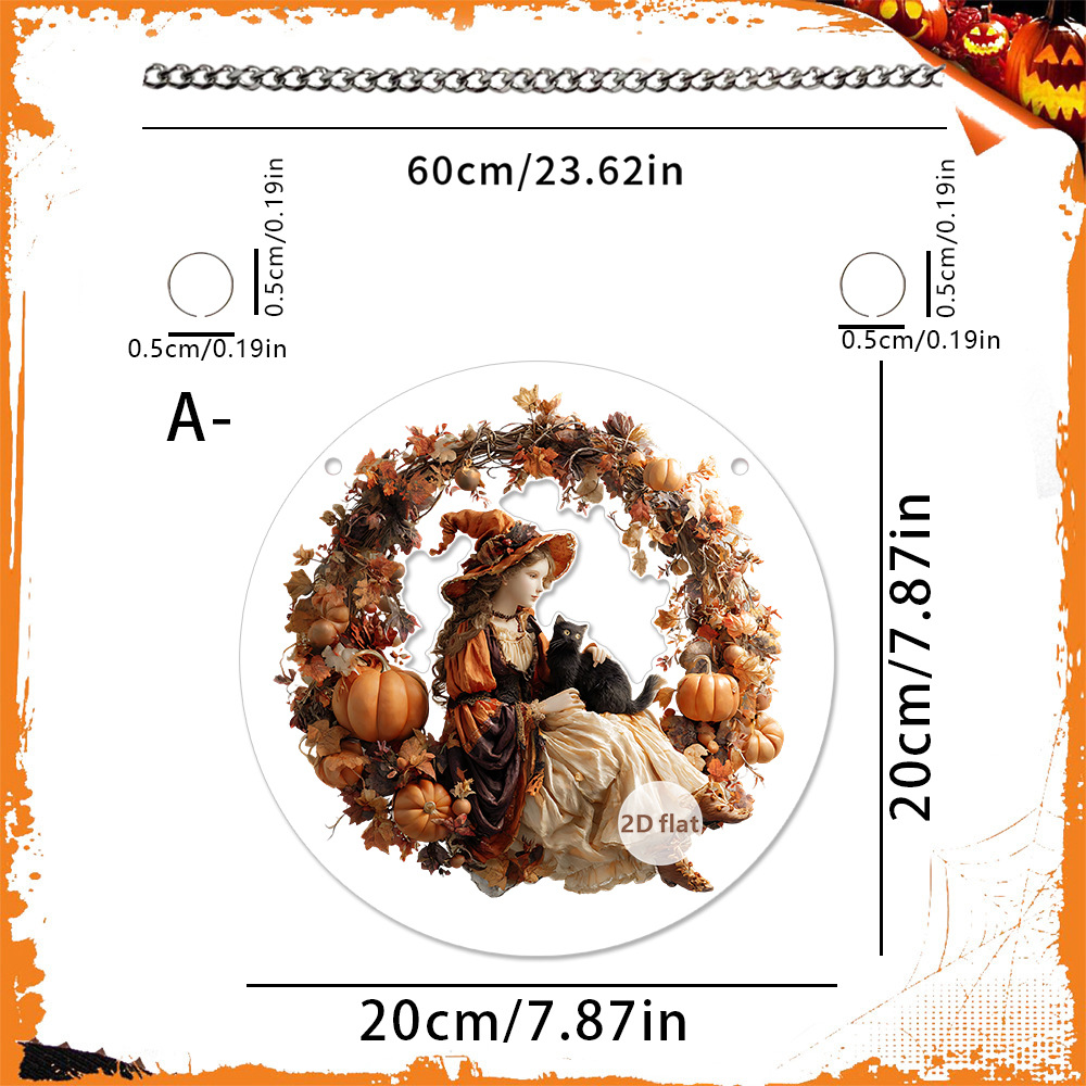 Guirnaldas de Halloween hadas y criaturas combo acrílico festivo 2D decoración de porche listado ventanas