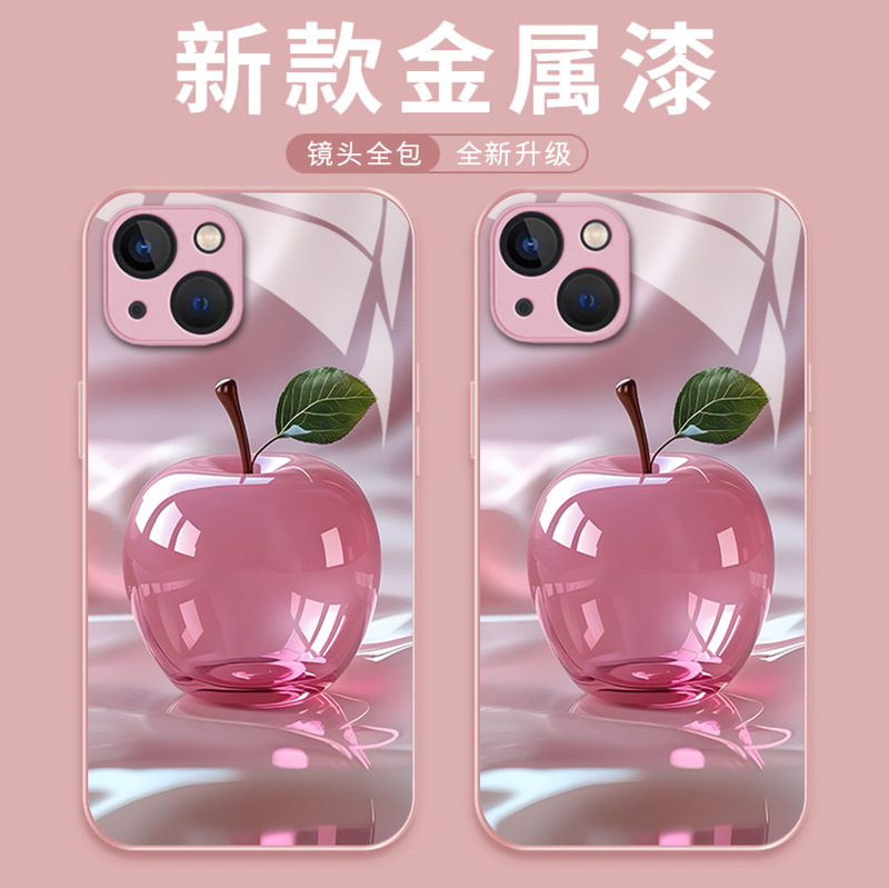 Summer New Product Ins Crystal Pink Apple Iphone17 Mobile Phone Case Apple 16Pro Glass High-Value Protective Cover