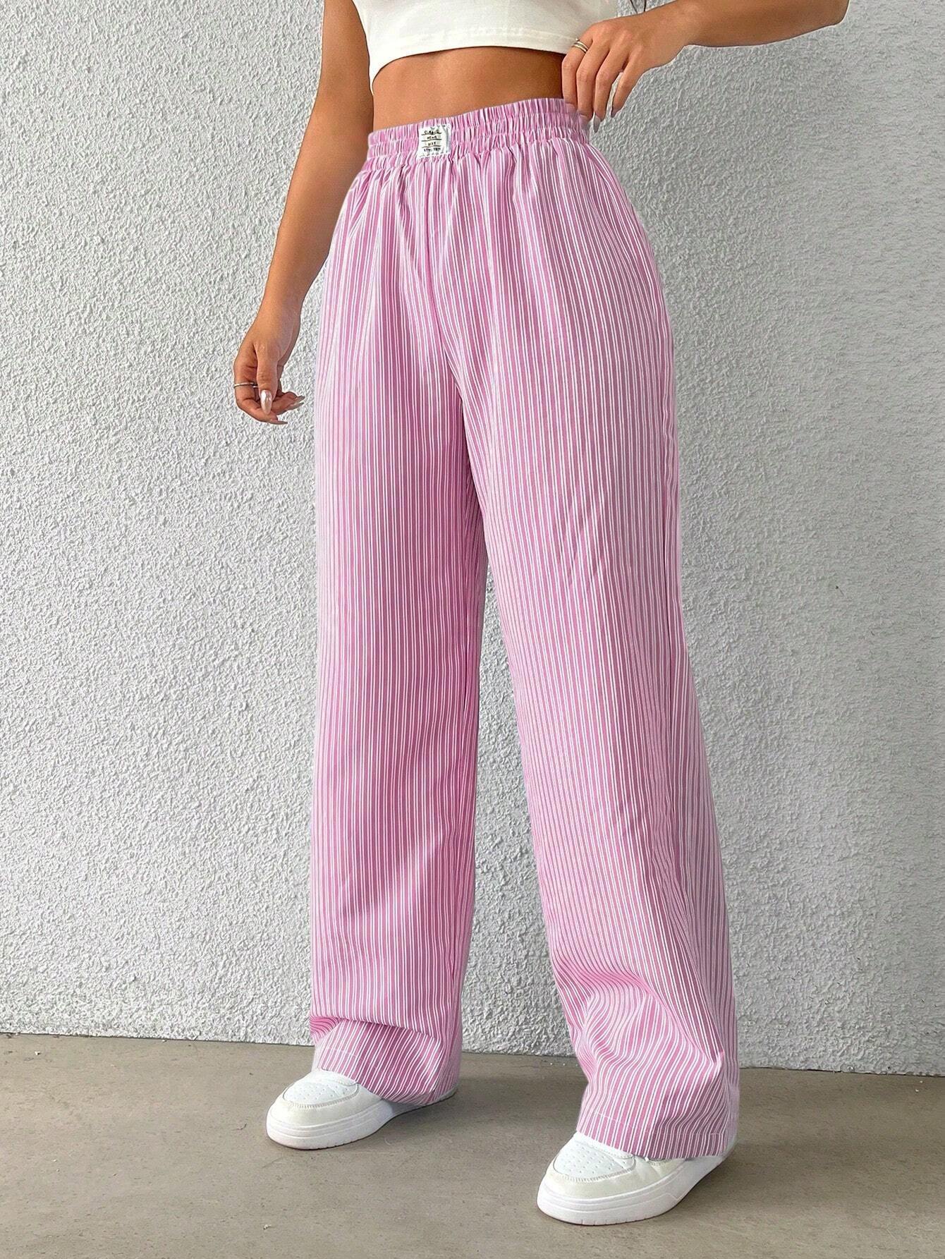 Women's Striped Wide Leg Trousers High Waist Casual Street Fashion Loose Fit American Style 2026 Hot Selling_ecoleips.com