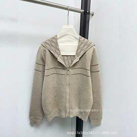 顶版南油精品高货羊绒针织连帽拉链两面穿外套男女同穿时尚休闲百