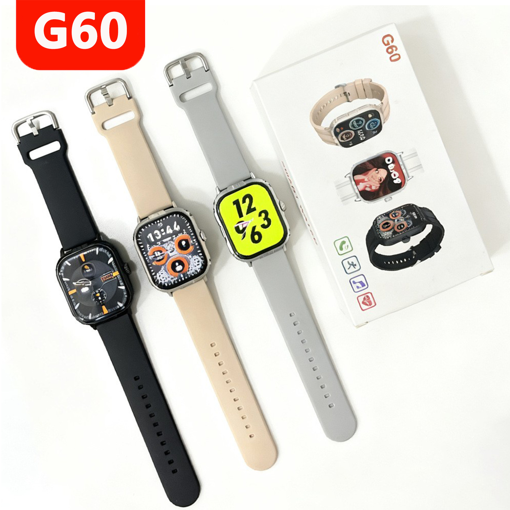 G60 High-Definition Touch Screen Smart Watch Sports Waterproof Multi-Function Heart Rate Detection Dynamic Bluetooth Call Watch