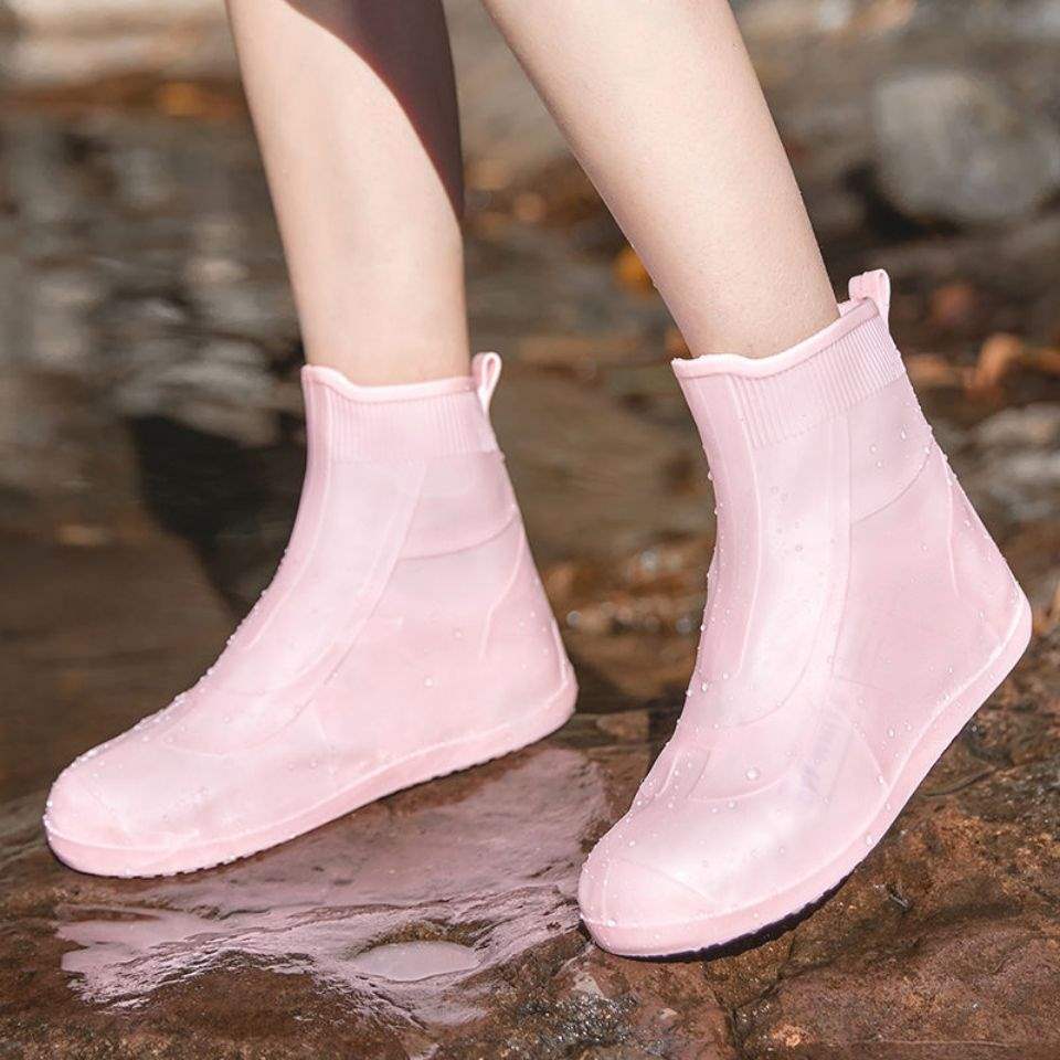 Rain Boots for Men and Women, Waterproof Rain Boots Covers for Snow, Non-Slip, Thickeneded and Wear-Resistant, Kidsren's Silicone Rain Boots Covers, Medium and High Water Shoes