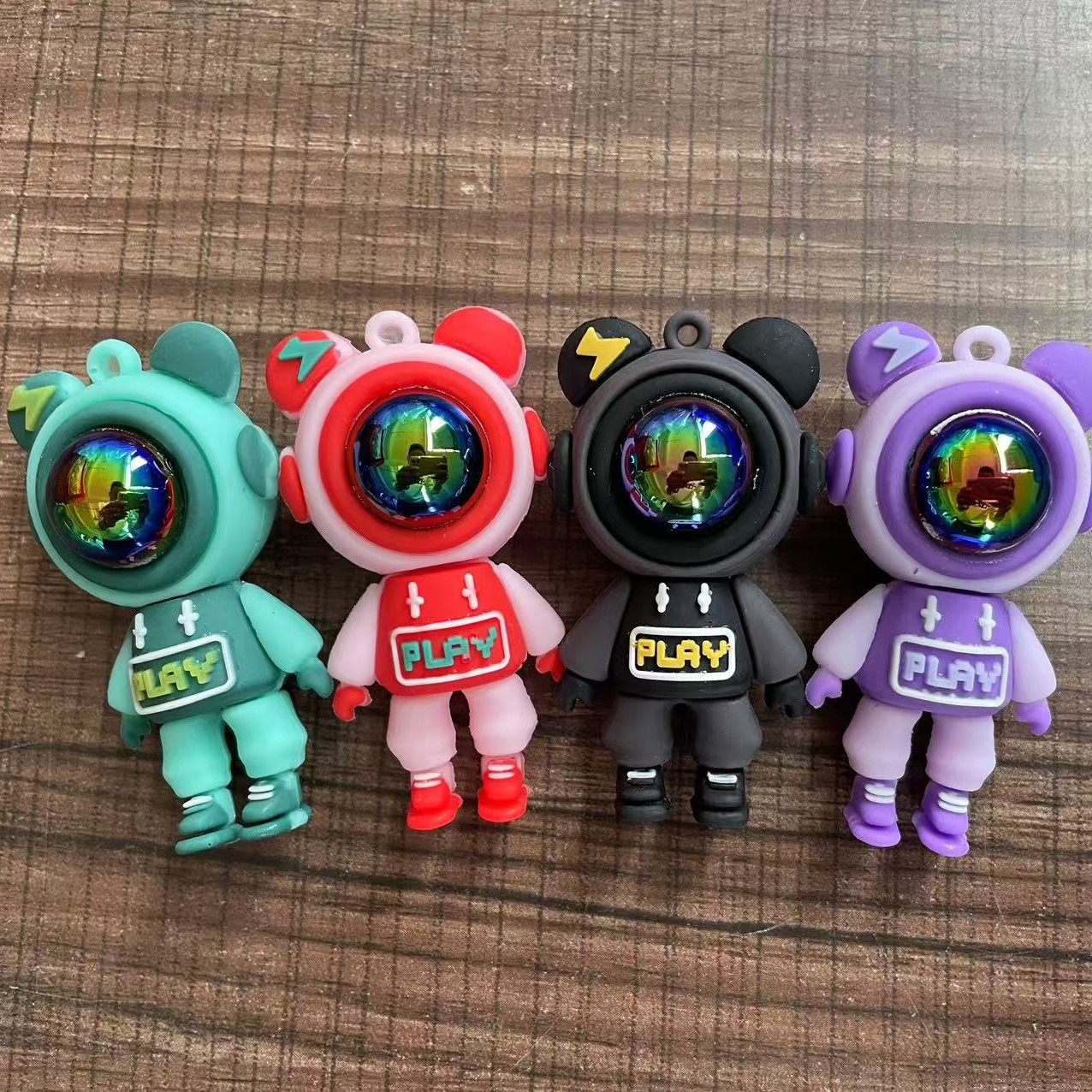 Llavero de coche colgante llavero de gama alta para hombres y mujeres llavero llavero dibujos animados lindo cielo estrellado oso