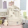 School bag, shoulder bag, capacious cream backpack, Korean style, 2022 collection, high-end, for secondary school, wholesale