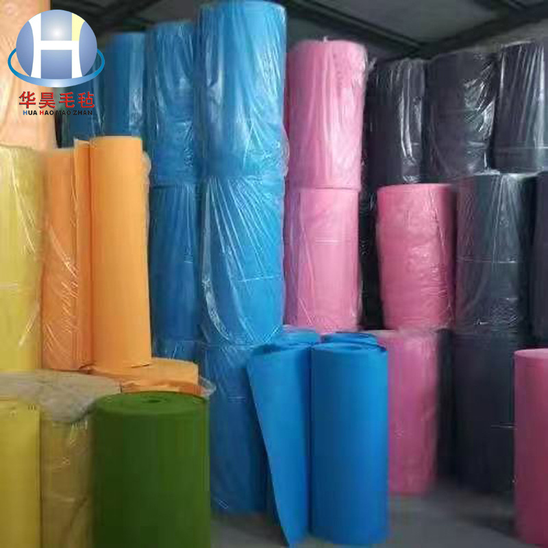 供应彩色针刺化纤毛毡 批发化纤毛毡 彩色毛毡布